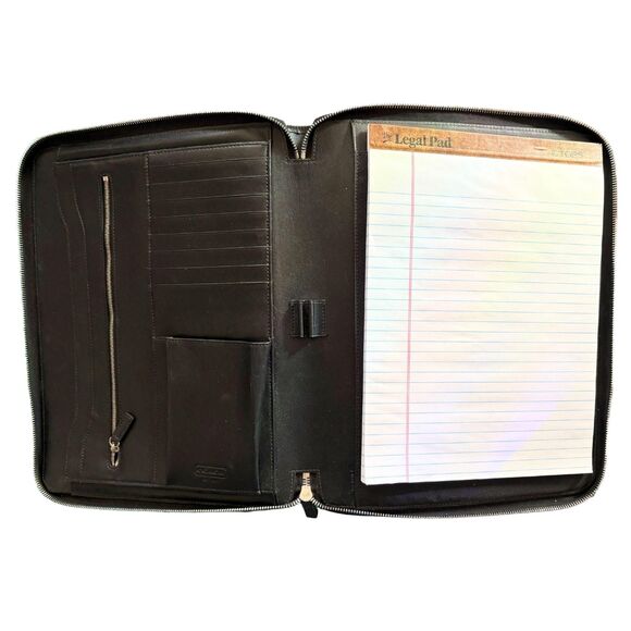 Vintage COACH Document Multi-Use Black Leather Portfolio - Picture 4 of 6